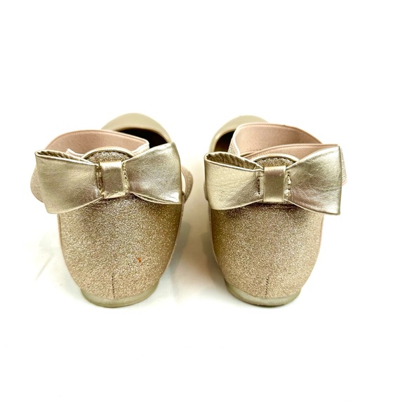 Girl’s Kenneth Cole Reaction Tap Glitz Metallic Gold Ballet Flats - Picture 2 of 10